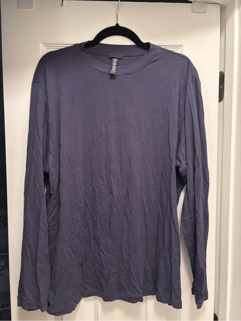 Skims Long-Sleeve Crew Neck Shirt - Slate Blue